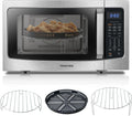 TOSHIBA 4-in-1 ML-EC42P(SS) Countertop Microwave Oven, Smart Sensor, Convection, Air Fryer Combo, Mute Function, Position Memory 13.6" Turntable, 1.5 Cu Ft, 1000W, Silver
