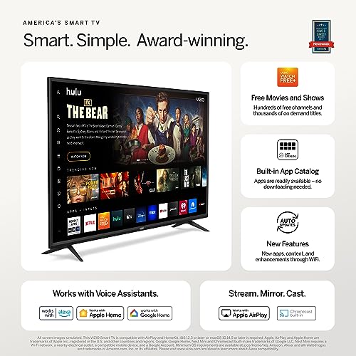 VIZIO 40-inch D-Series Full HD 1080p Smart TV with AMD FreeSync, Apple AirPlay