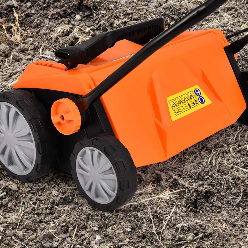 2-in-1 Electric Lawn Dethatcher & Scarifier with Folding Handle, 13 Amp 15" Corded Grass Dethatcher with 50L Collection Bag