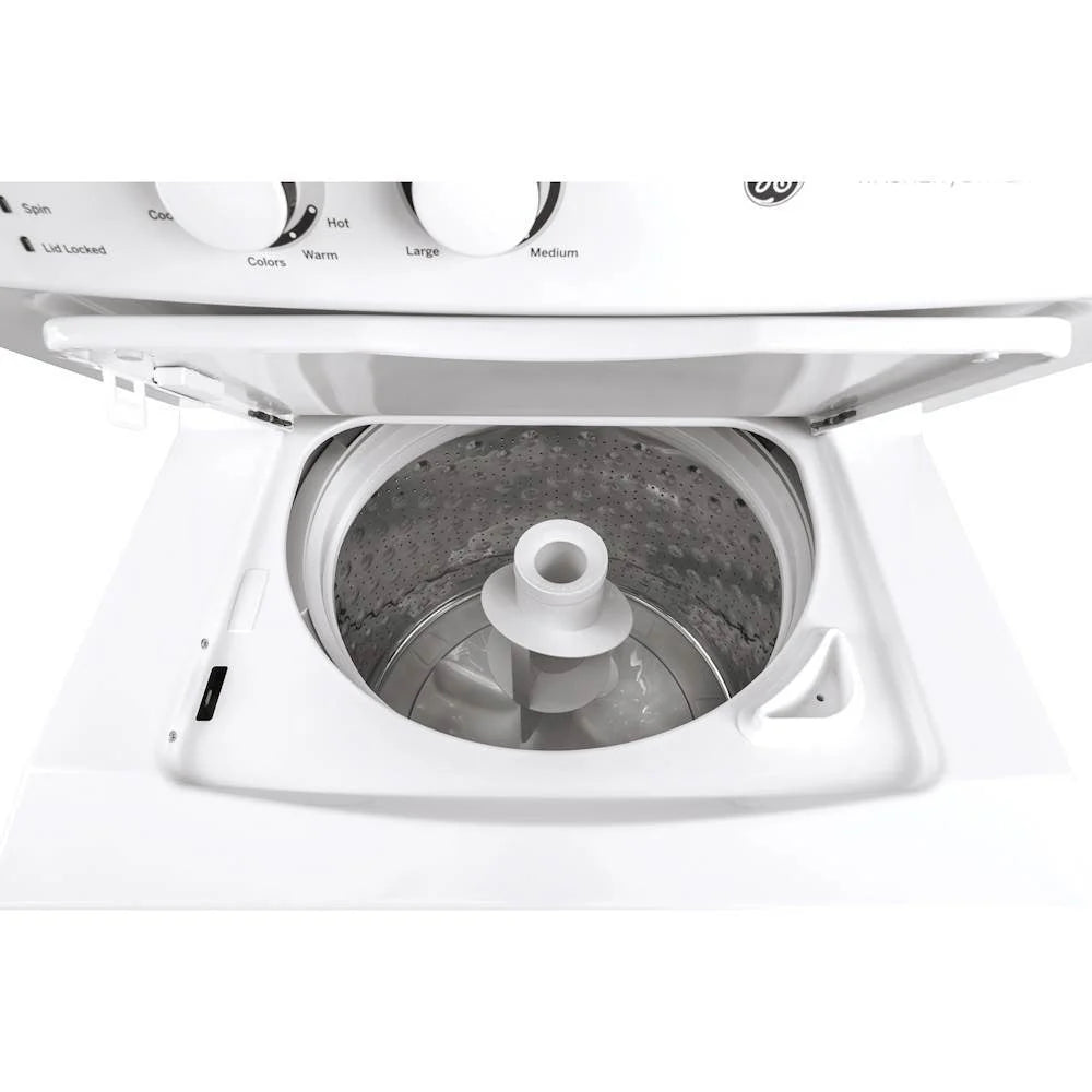 Laundry Center 2025 with 3.8 cubic foot (approx. 108 liters) top-loading washing machine and 5.9 cubic foot (approx. 167 liters) electric dryer – White