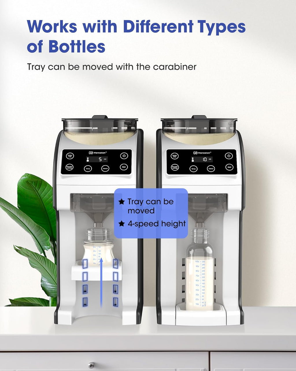 Fast and Customizable Formula Dispenser Machine with Accurate Temperature Control for Baby, Automatic Powder Blending for All Brands of Bottle and Formula, Black/White