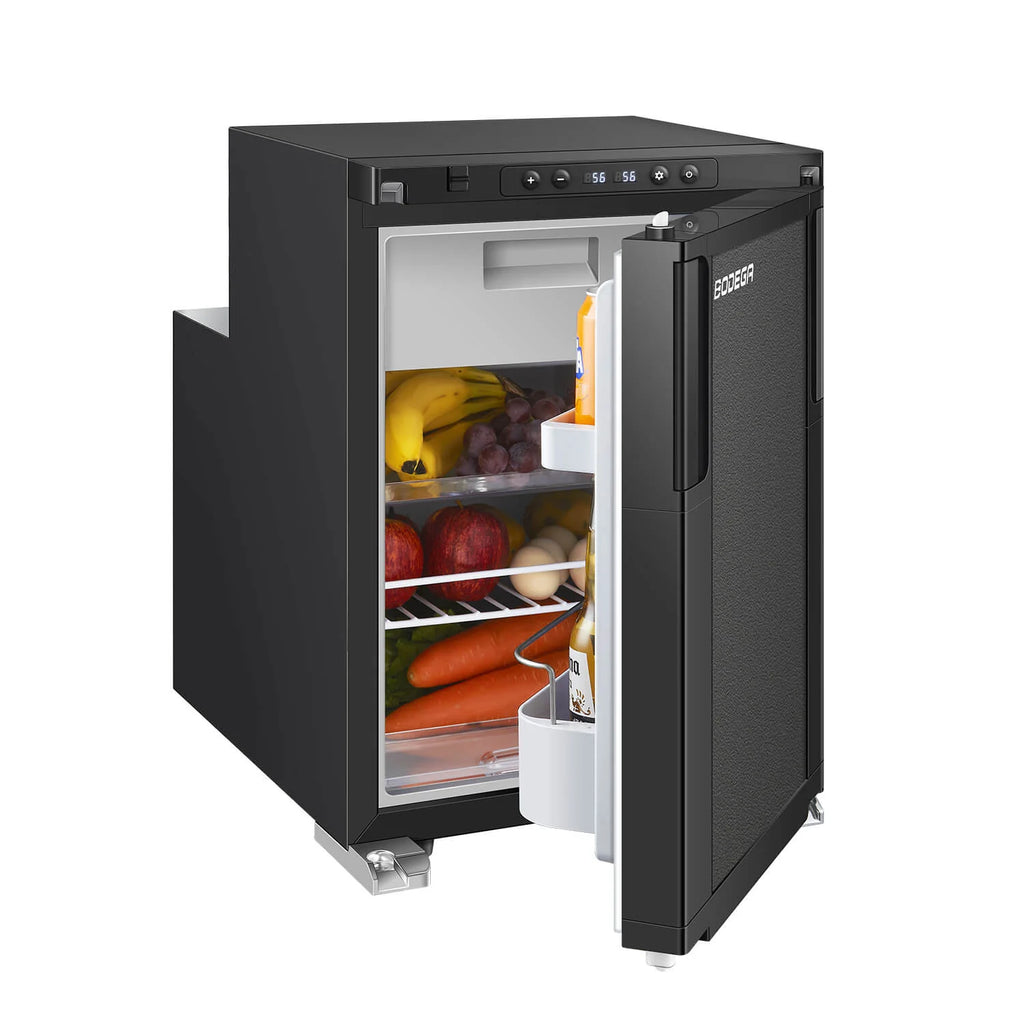 12 Volt RV Refrigerator 45L/1.6cu.ft RV Fridge and Freezer