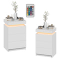 2 Set of Bedside Table 3 Drawers With LED Light