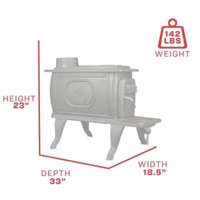 2025 900 square feet EPA-exempt cast iron stove