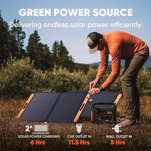 Jackery Explorer 1000 Portable Power Station, 1002Wh, 3x1000W AC Outlets, Solar Compatible, Quiet Operation, Outdoor Use