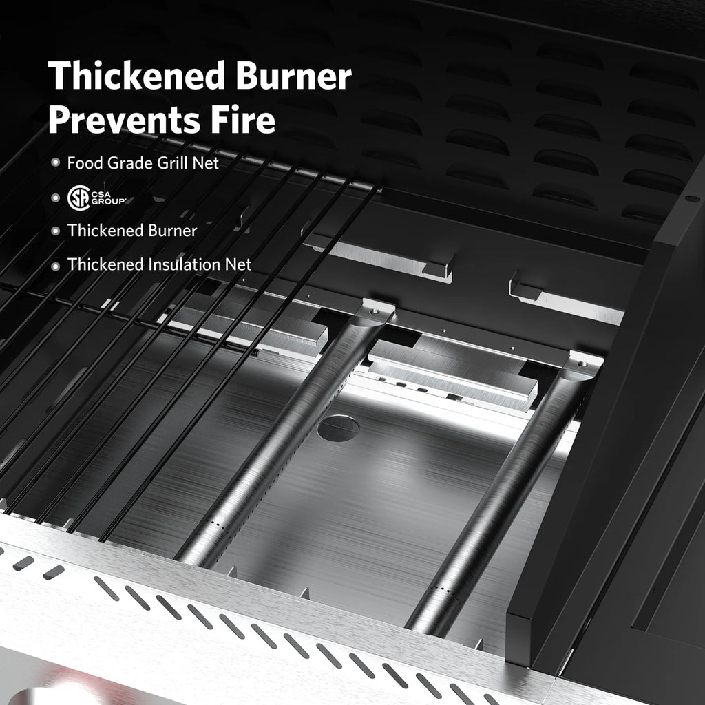3+1/4+1 Burner Freestanding Propane Gas Grill With Side Burner And Cabinet