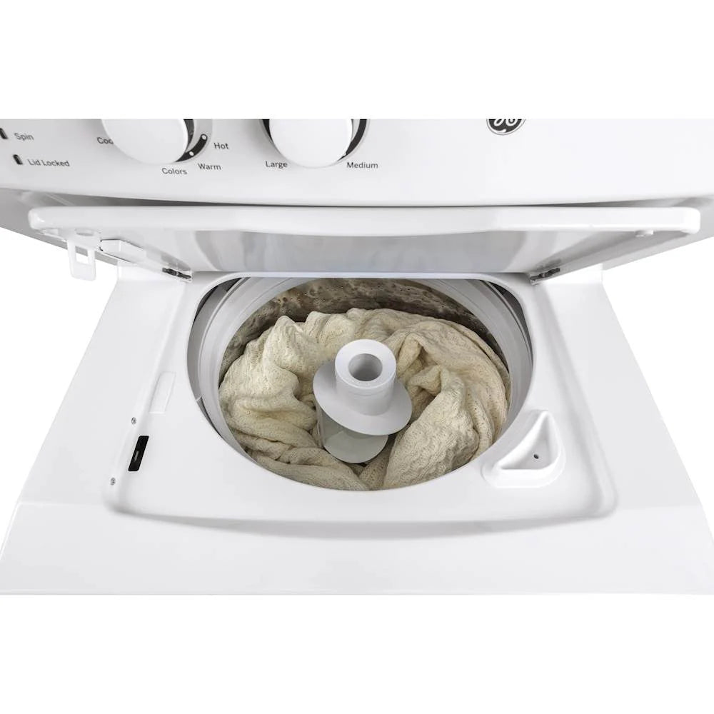 Laundry Center 2025 with 3.8 cubic foot (approx. 108 liters) top-loading washing machine and 5.9 cubic foot (approx. 167 liters) electric dryer – White
