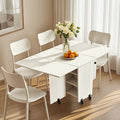Foldable Dining Table with Storage Shelves