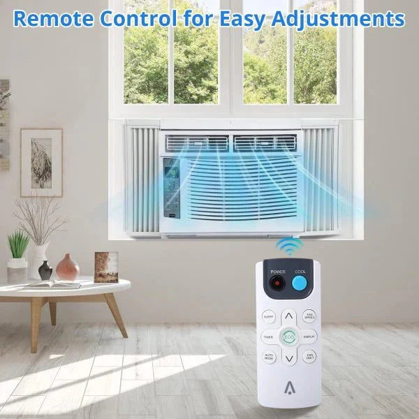 Window air conditioner with reusable filter and controls, 6000 BTU, 115 V~, suitable for rooms up to 250 square feet