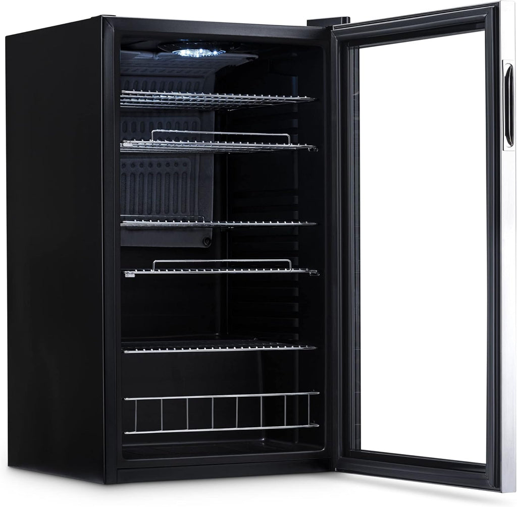 Beverage Refrigerator Cooler | 126 Cans Free Standing with Right Hinge Glass Door | Mini Fridge Beverage Organizer Perfect For Beer, Wine, Soda, And Cooler Drinks