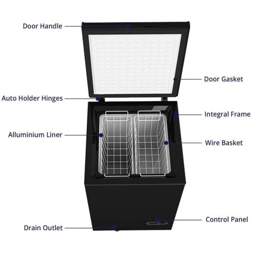 Northair Chest Freezer ??3.5 Cu Ft with 2 Removable Baskets ??Reach In Freezer Chest ??Quiet Compact Freezer ??7 Temperature Settings ??Black