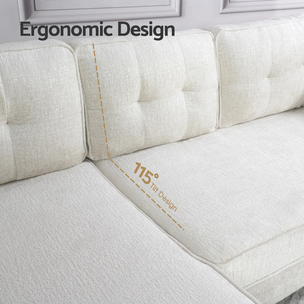 Sofa 3 Seaters Sofa Velvet L Shape