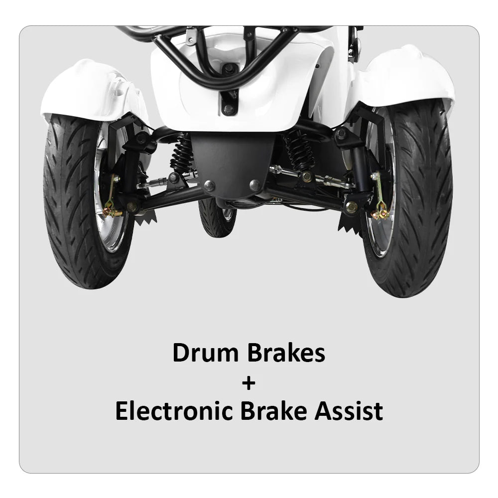 4-Wheel Electric Mobility Scooter with 3 Selectable Speed Modes and 500W Motor, 150kg Max Load