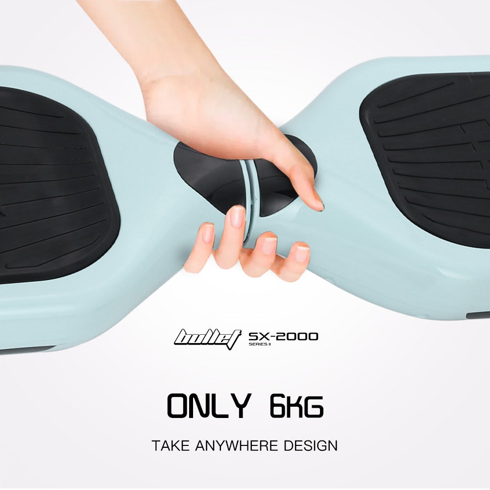 BULLET SX-2000 Hoverboard Scooter, 500W Brushless, UL Certified, AU Compliant, Superior Self Balancing System, LED Lights, Mint Green