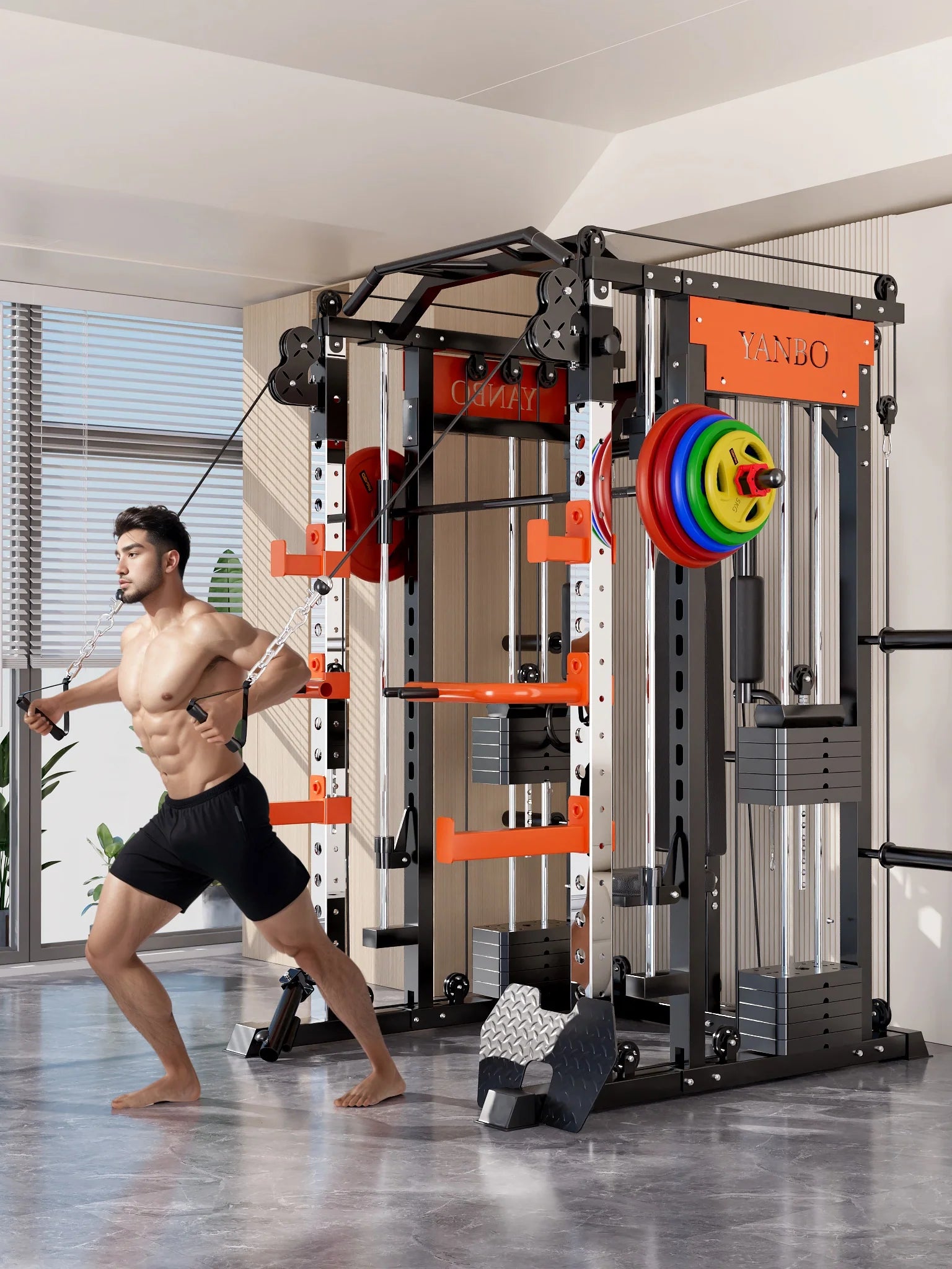 130kgs pin loaded SmartFit M1 Ultra Leg Press and Chest Fly Multi Functional Training Smith Machine Home Gym