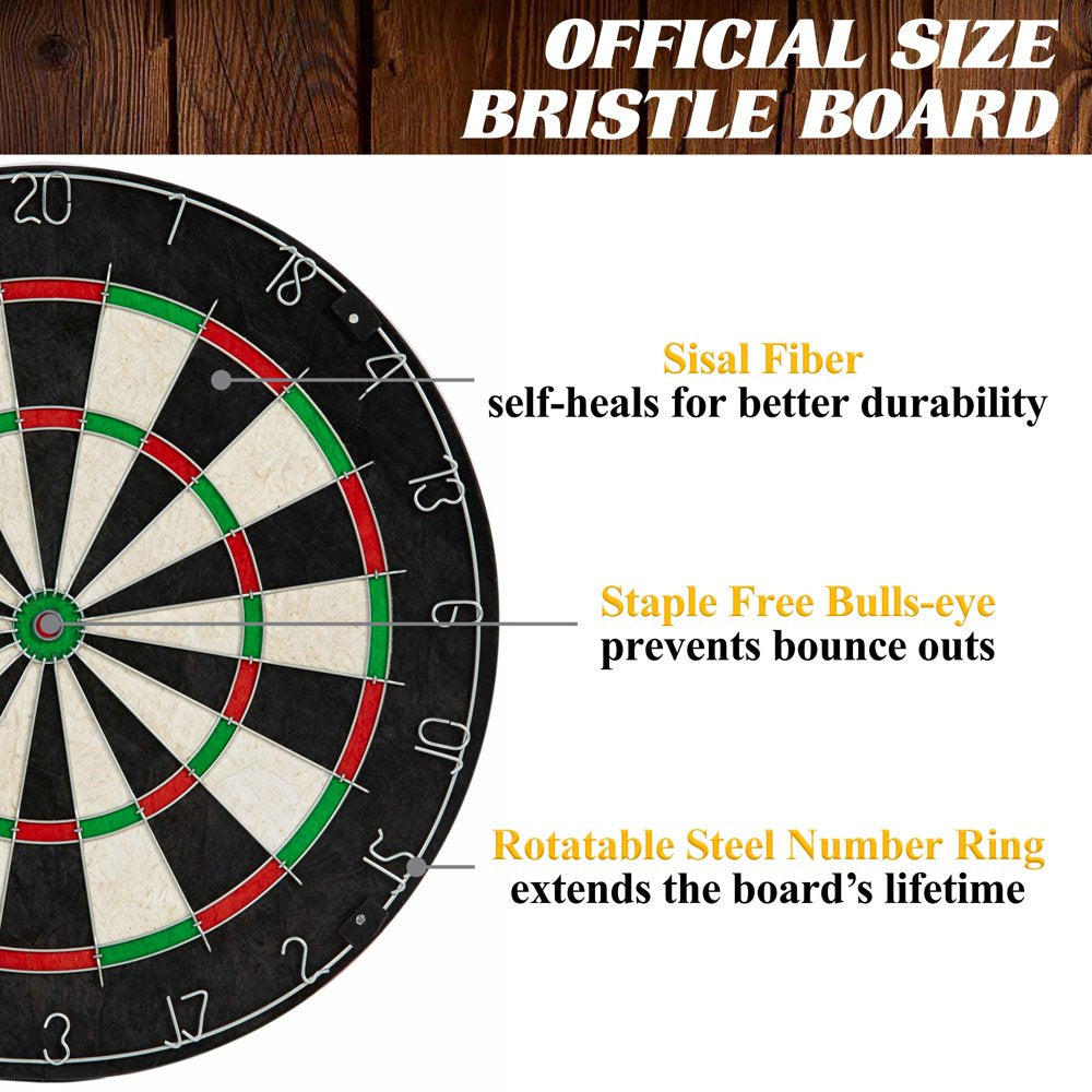 Barrington 40??? Dartboard Cabinet with LED Lights, Self-Healing Board, Includes 6 Darts & Scoreboards
