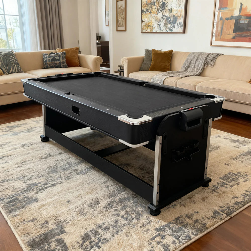 4 In 1 Multi-functional Game Table with Full Accessories for Home, MDF, 7Ft