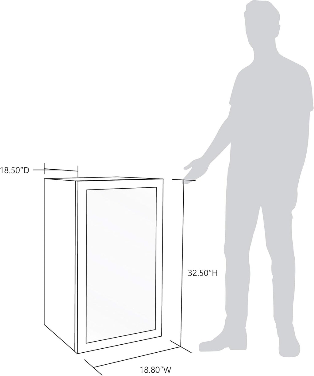Beverage Refrigerator Cooler | 126 Cans Free Standing with Right Hinge Glass Door | Mini Fridge Beverage Organizer Perfect For Beer, Wine, Soda, And Cooler Drinks