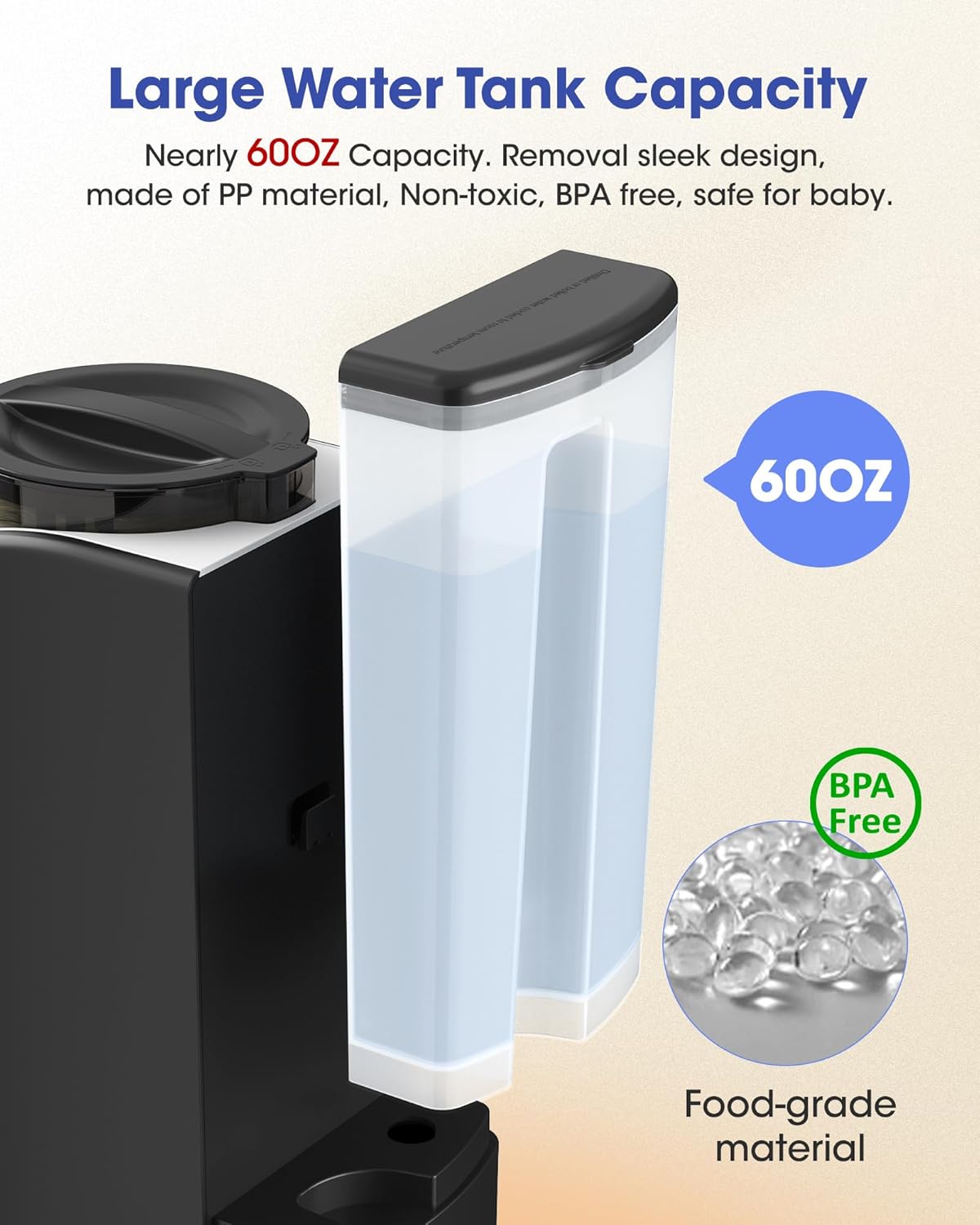 Fast and Customizable Formula Dispenser Machine with Accurate Temperature Control for Baby, Automatic Powder Blending for All Brands of Bottle and Formula, Black/White